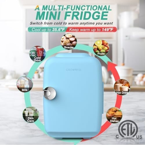 Portable Mini Fridge 4L Cooler & Warmer for Bedroom Office Car Dorm
