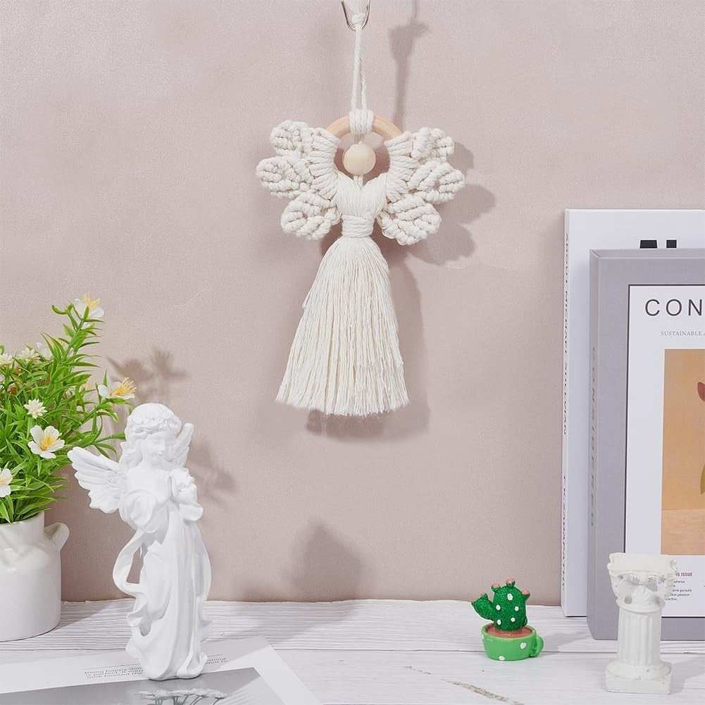 DIY Macrame Angel Kit 3pcs Handmade Boho Wall Hanging Decor
