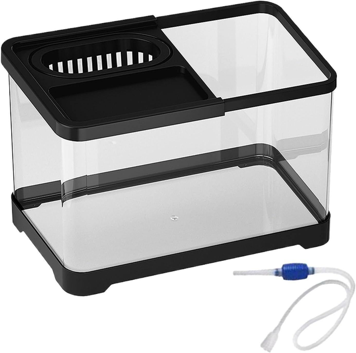 Small Betta Fish Tank with Hydroponic Basket | Desktop Aquarium Kit