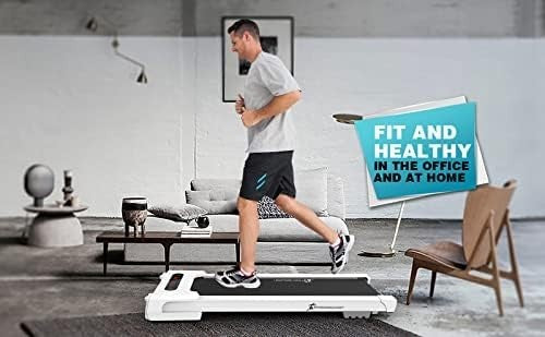 Ultra-Quiet Under Desk Walking Pad 0.8–8km/h Slim Treadmill w/ LED & Remote