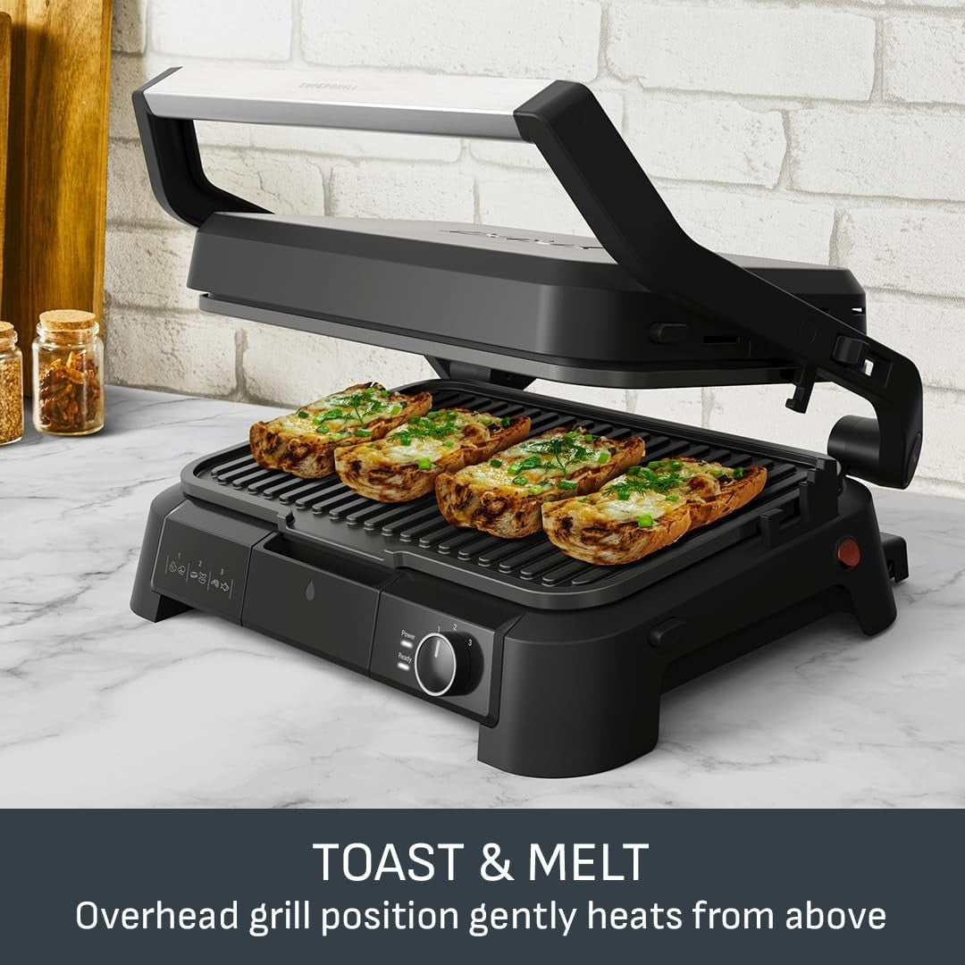 3-in-1 Electric Indoor Grill | Adjustable Temperature | XL Non-Stick Plates