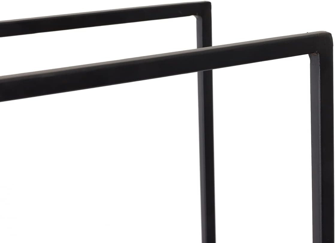 High Capacity Black Matte Iron Log Holder with Solid Base, 10kg Storage