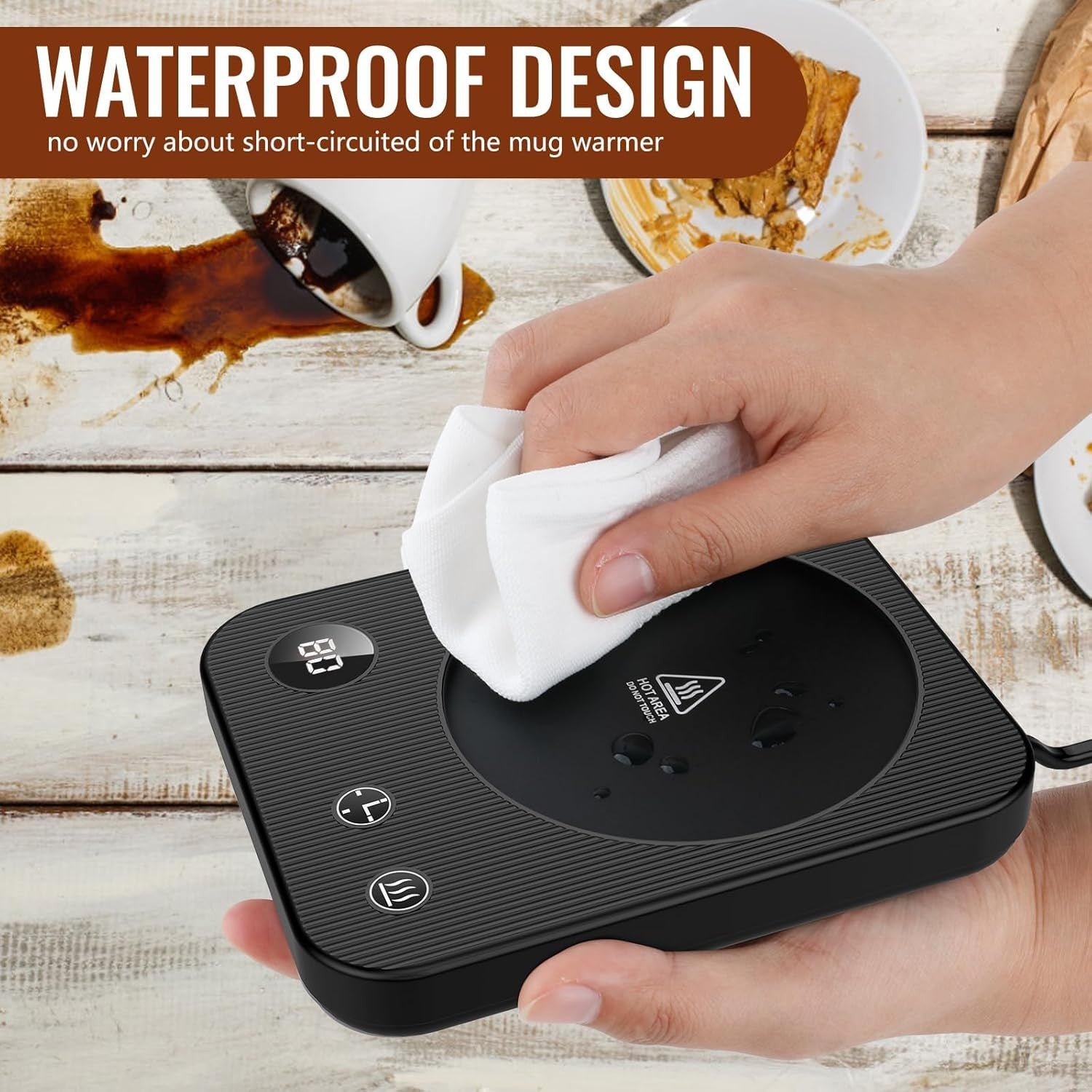 Coffee Mug Warmer 3 Temp Auto Shut Off Anti-Scald Desk