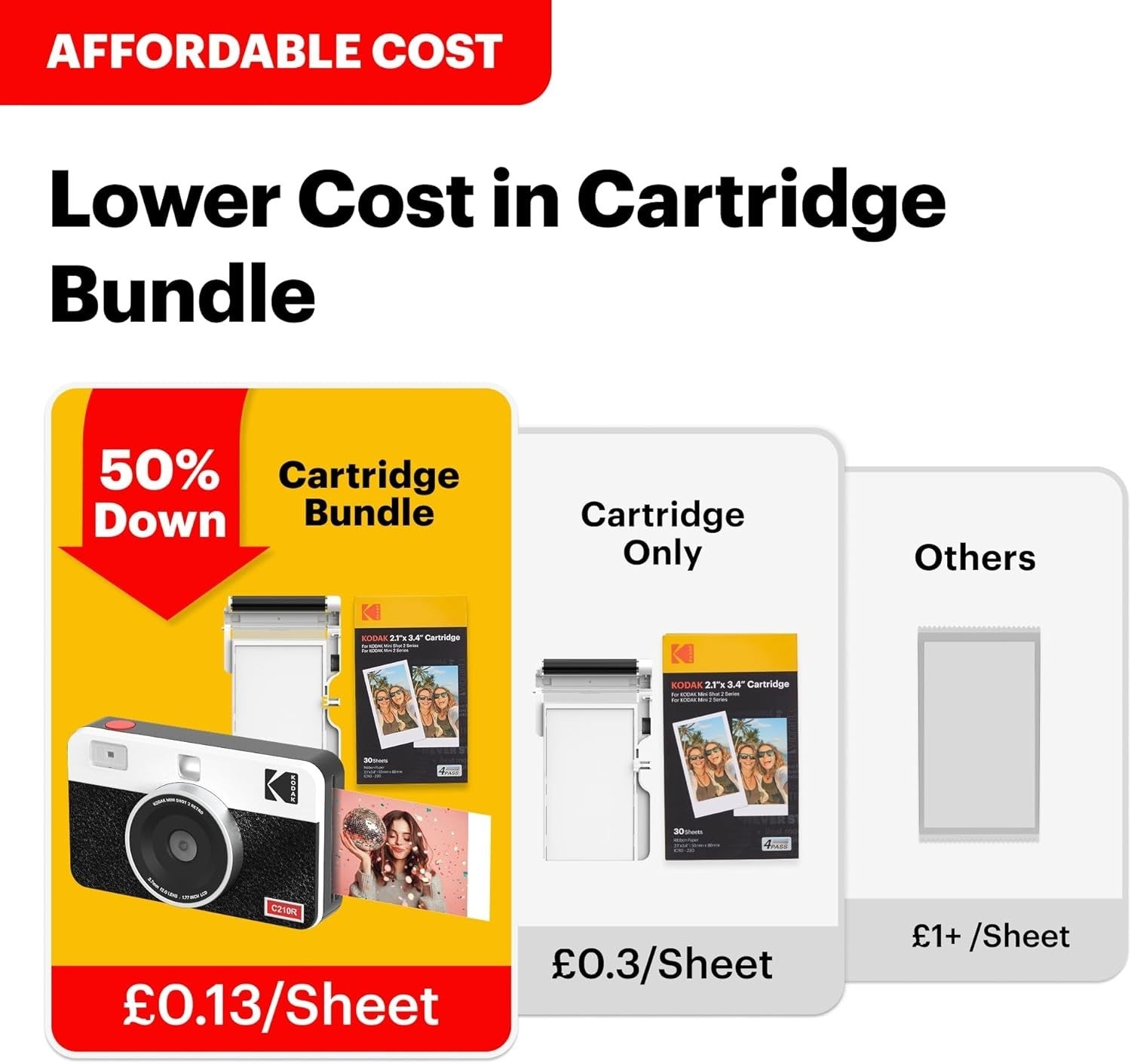 2-in-1 Instant Camera Photo Printer 38 Sheets Bluetooth Yellow