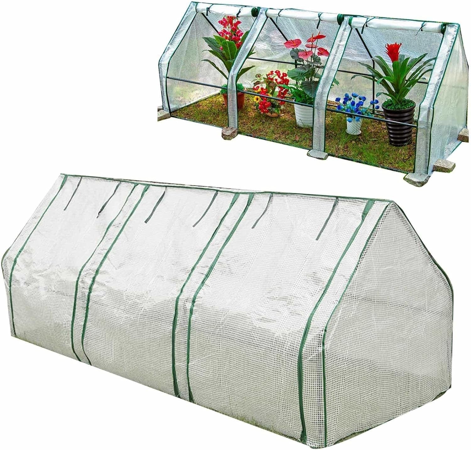 Portable Mini Greenhouse Tunnel | Reinforced PE Cover | Roll-Up Shutters