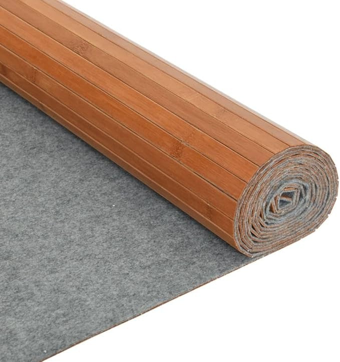 Brown Bamboo Room Divider 165x250cm Roll-Up Privacy Screen for Home Office
