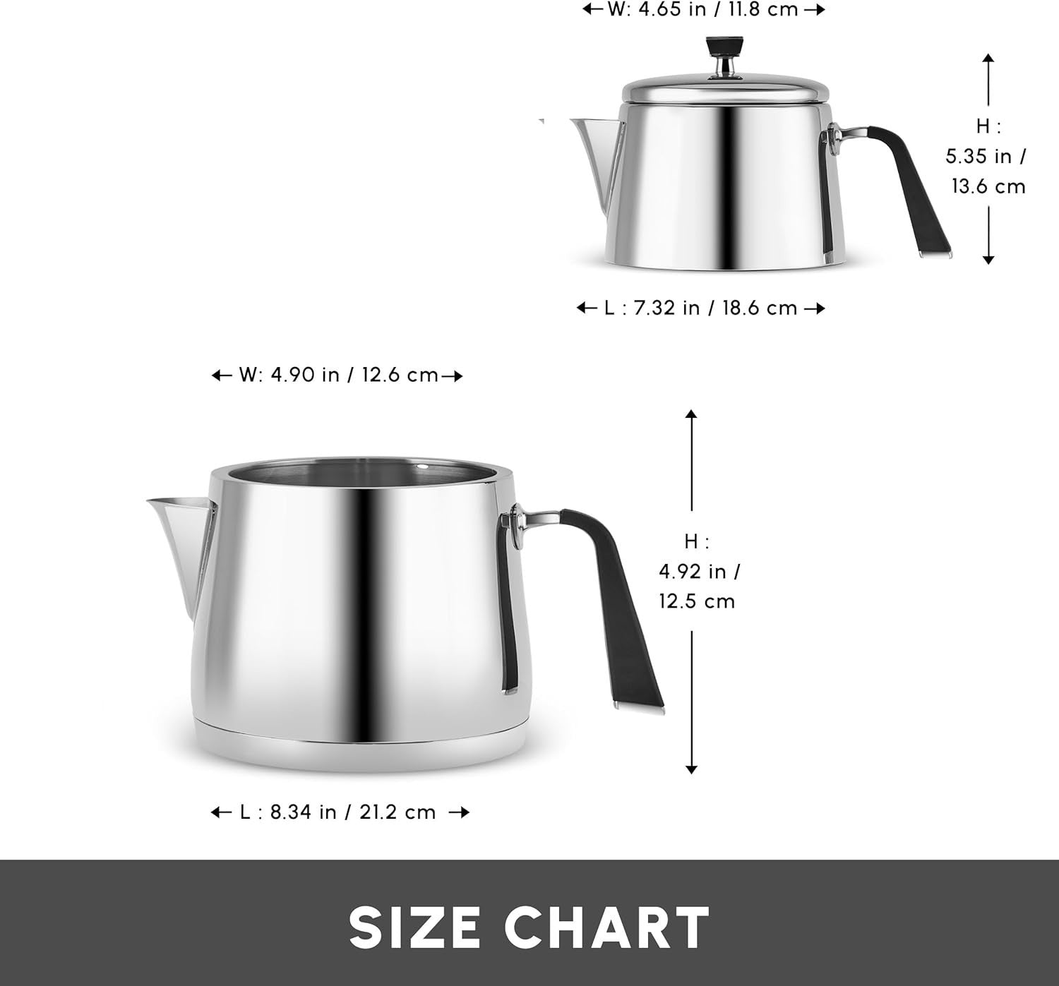 Turkish Teapot Set 3L Stainless Steel Caydanlik Induction Compatible