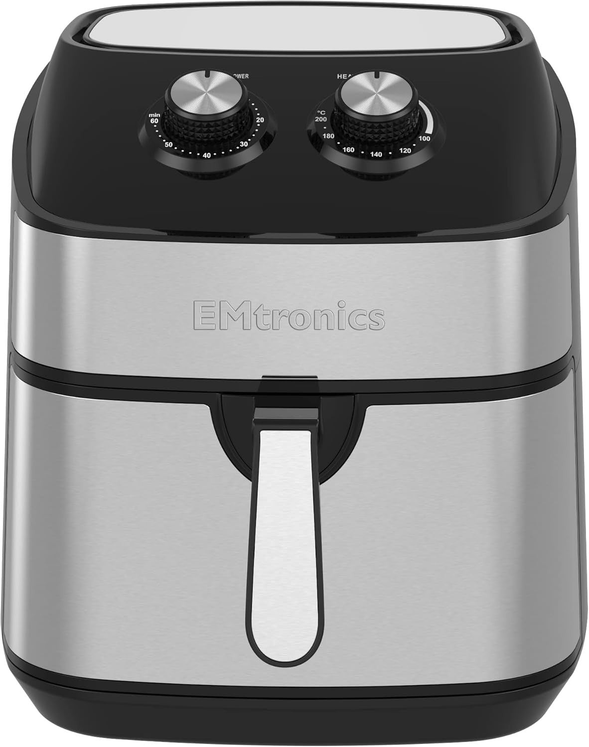 Silver Air Fryer Set 9L Analogue + 9L Double Drawer Low Oil Healthy Cooker