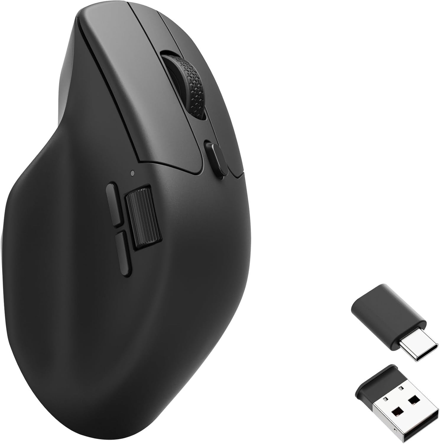 Wireless Ergonomic Mouse Dual Scroll Bluetooth USB Rechargeable 2.4G