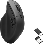 Wireless Ergonomic Mouse Dual Scroll Bluetooth USB Rechargeable 2.4G