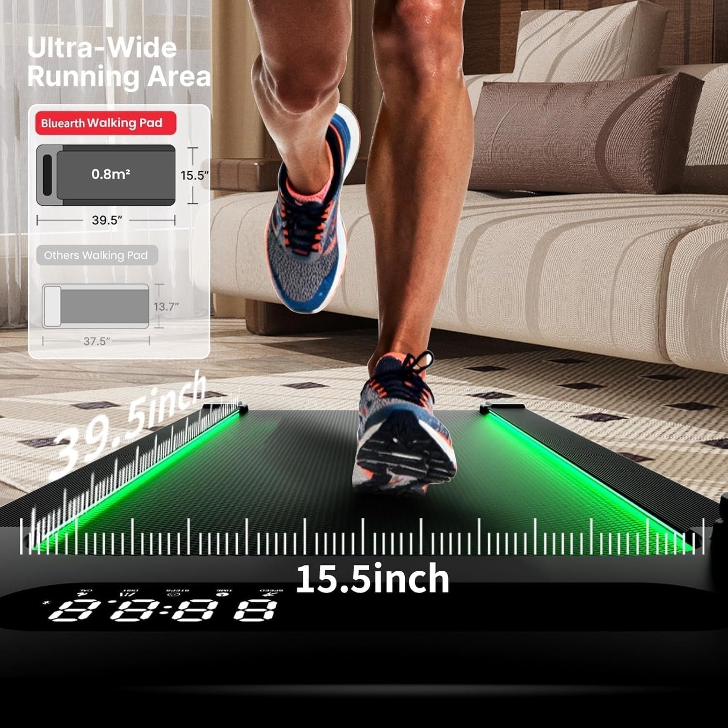 Under Desk Treadmill with 10% Auto Incline | Home Office Walking Pad