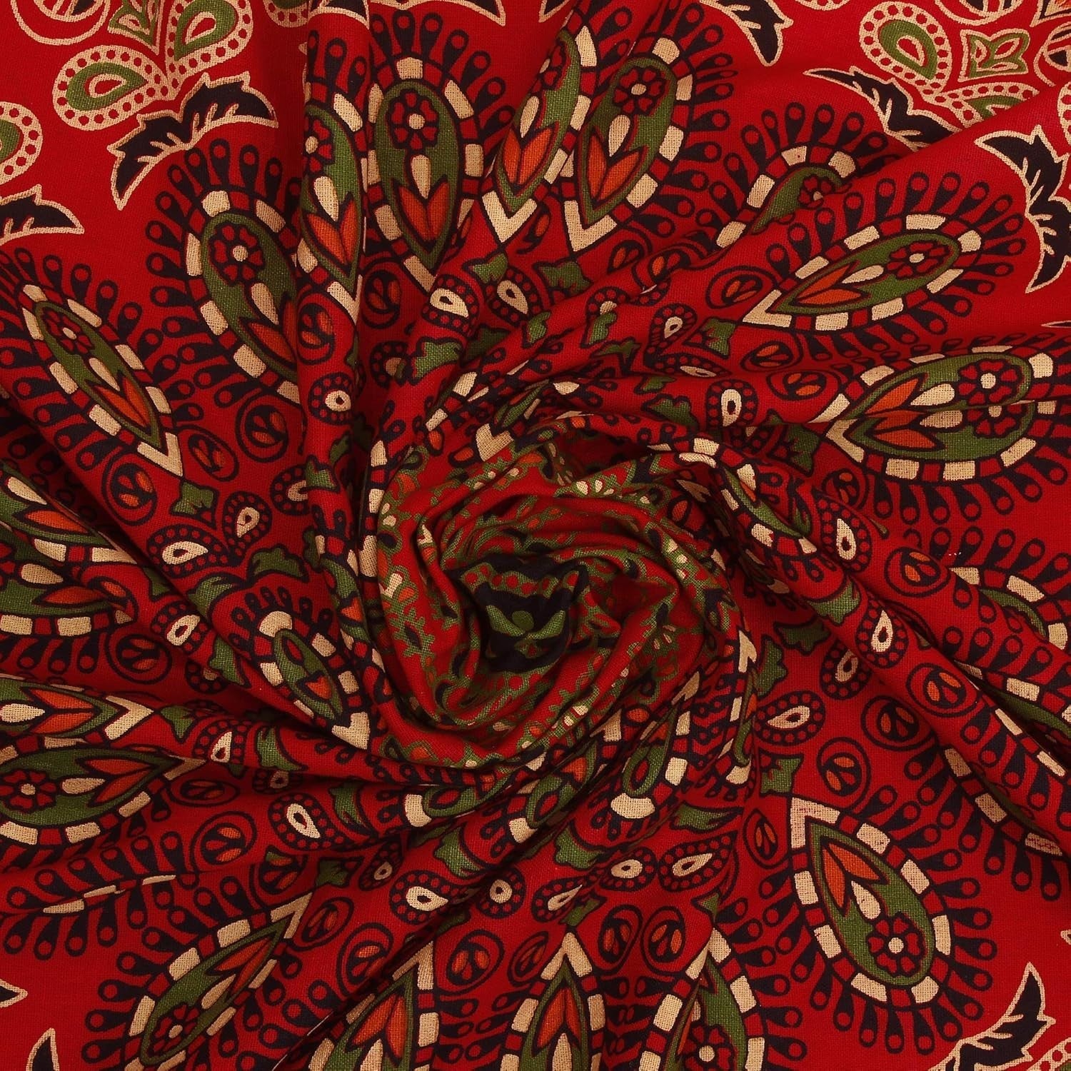 Red Mandala Tapestry 140x210cm Boho Wall Hanging Cotton Decor