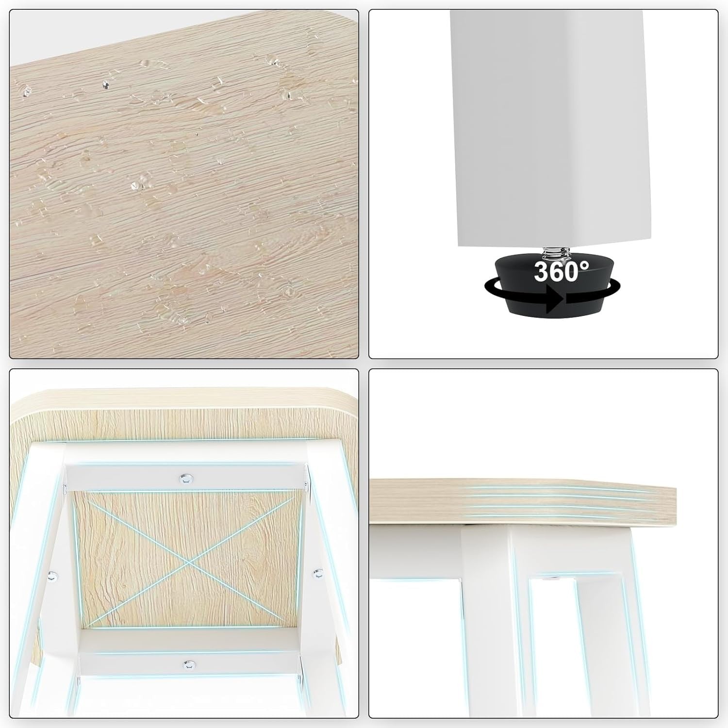 Square Bar Stool Set of 2 | Adjustable Footrest 29.5x29.5x70CM