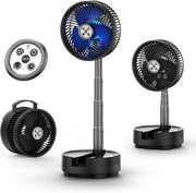 8-Inch Foldable Rechargeable Fan – 20000mAh Battery w/ Remote & LED Light