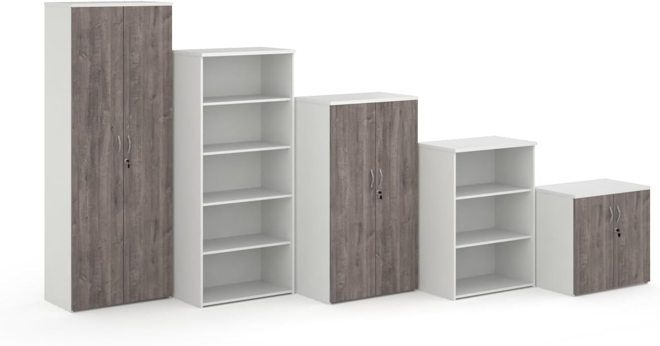 Kendal Oak Storage Cupboard 2 Door Lockable Cabinet with 4 Adjustable Shelves