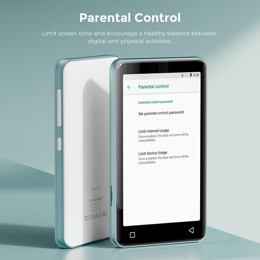 WiFi MP3 Player 80GB Bluetooth Spotify Kids Touch Screen Parental Control