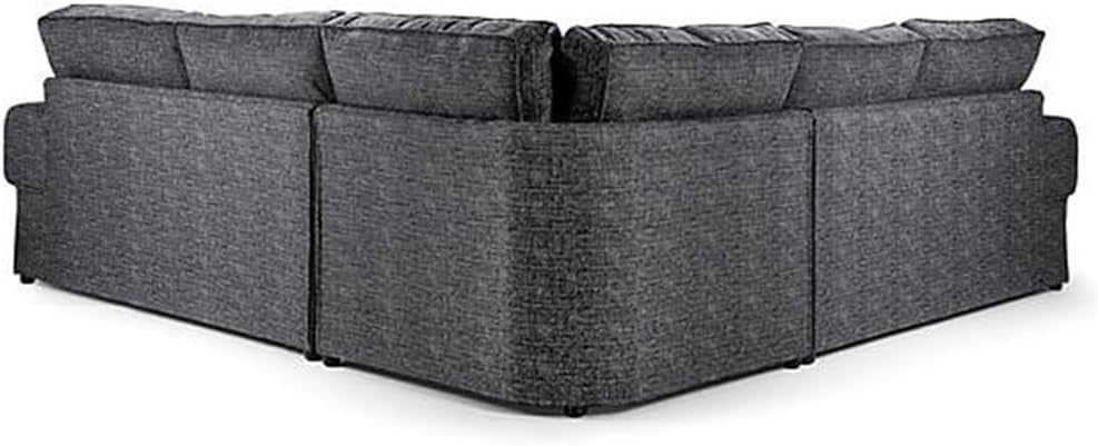 Grey 2C2 Corner Sofa 5 Seater – High Back Chesterfield L Shaped Couch