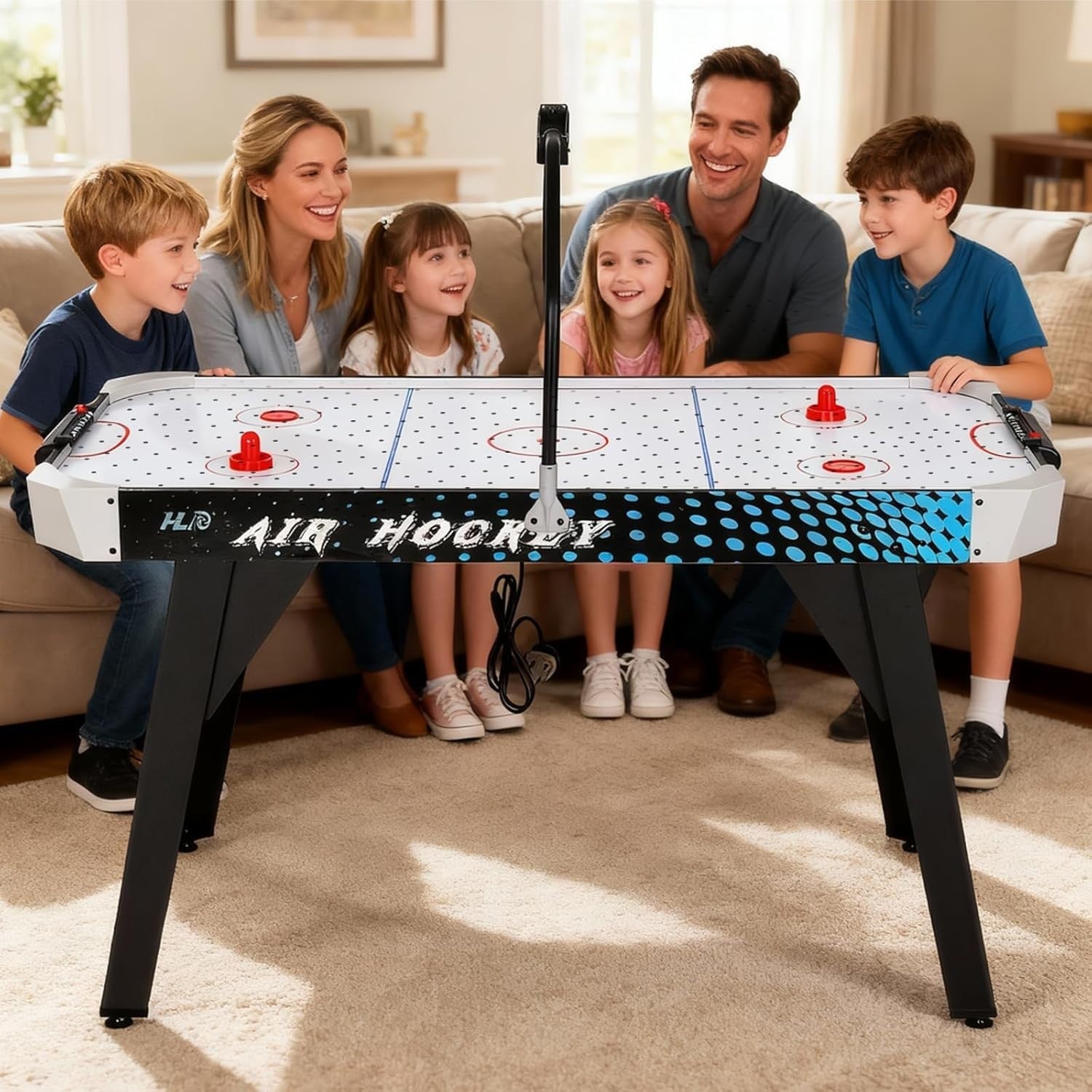 4.5ft Air Hockey Table Arcade LED Scoreboard Indoor Game Kids Adults