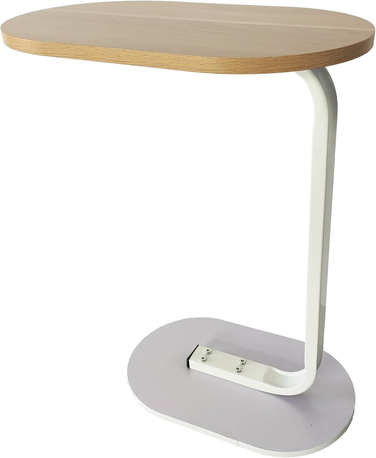 C-Shaped Side Table Sofa Bed Snack Table, 45x28x61cm, Yellow, Easy Assembly