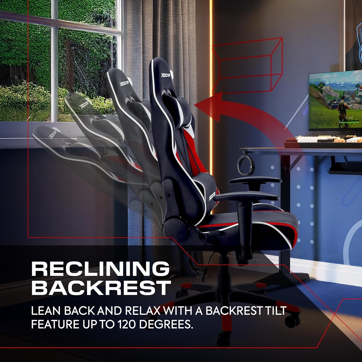 Kids Gaming Chair High Back eSports Faux Leather Black/Red