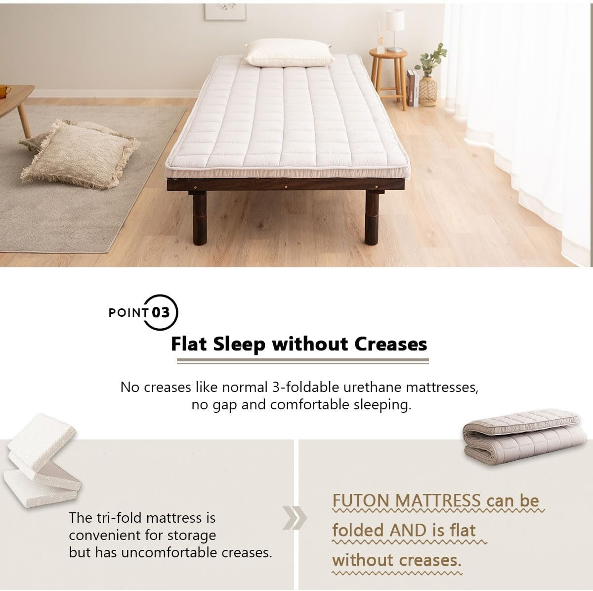 Japanese Floor Mattress Futon Foldable Tatami Bed Guest Sleeping Pad