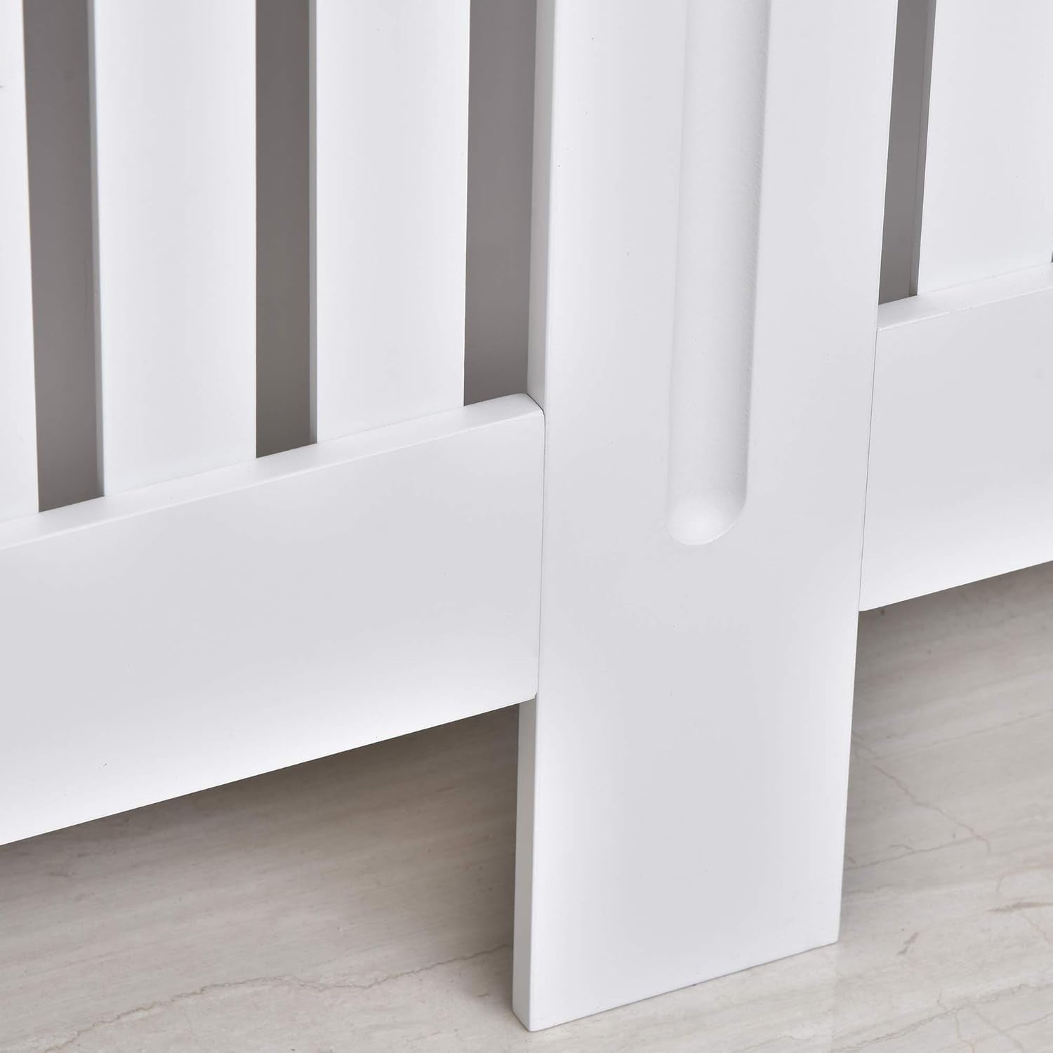 Large White Radiator Cover MDF Slatted Modern Painted Cabinet Heat Efficient