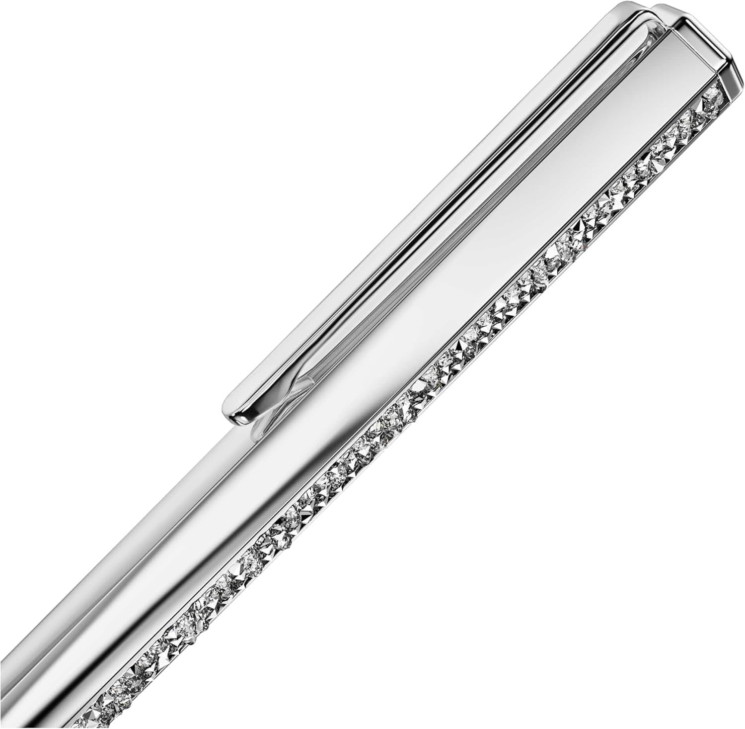 Silver Crystal Ballpoint Pen Extra Fine Black Ink Hex Head Gift