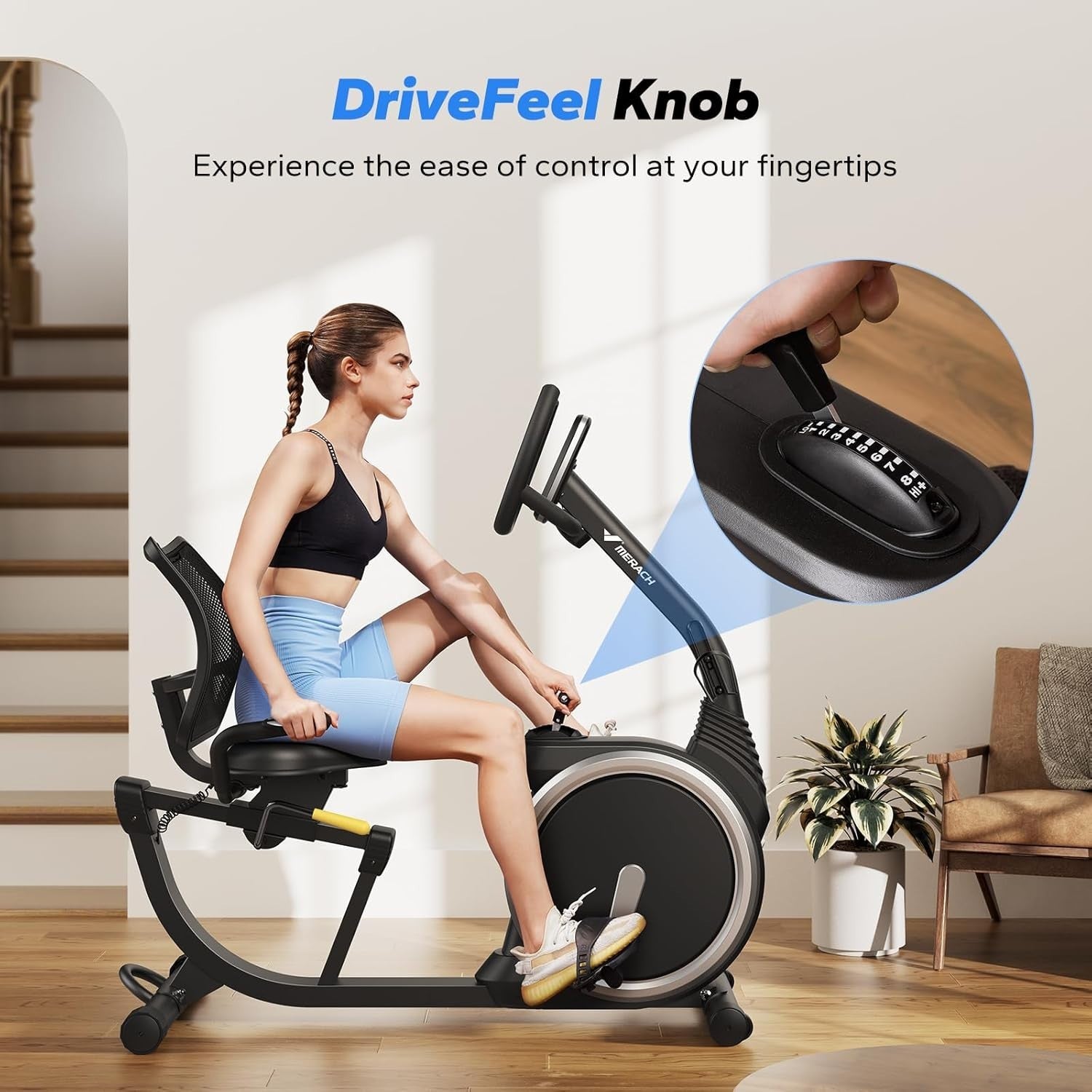Recumbent Exercise Bike Magnetic Bluetooth LCD Quiet Adjustable Seat