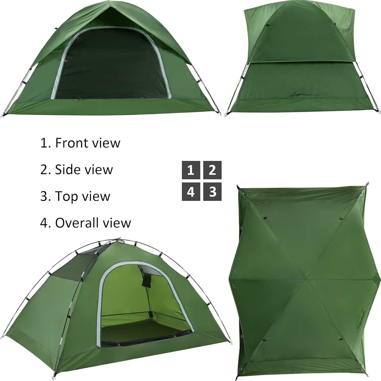 Clostnature 2-Person Waterproof Camping Tent Lightweight