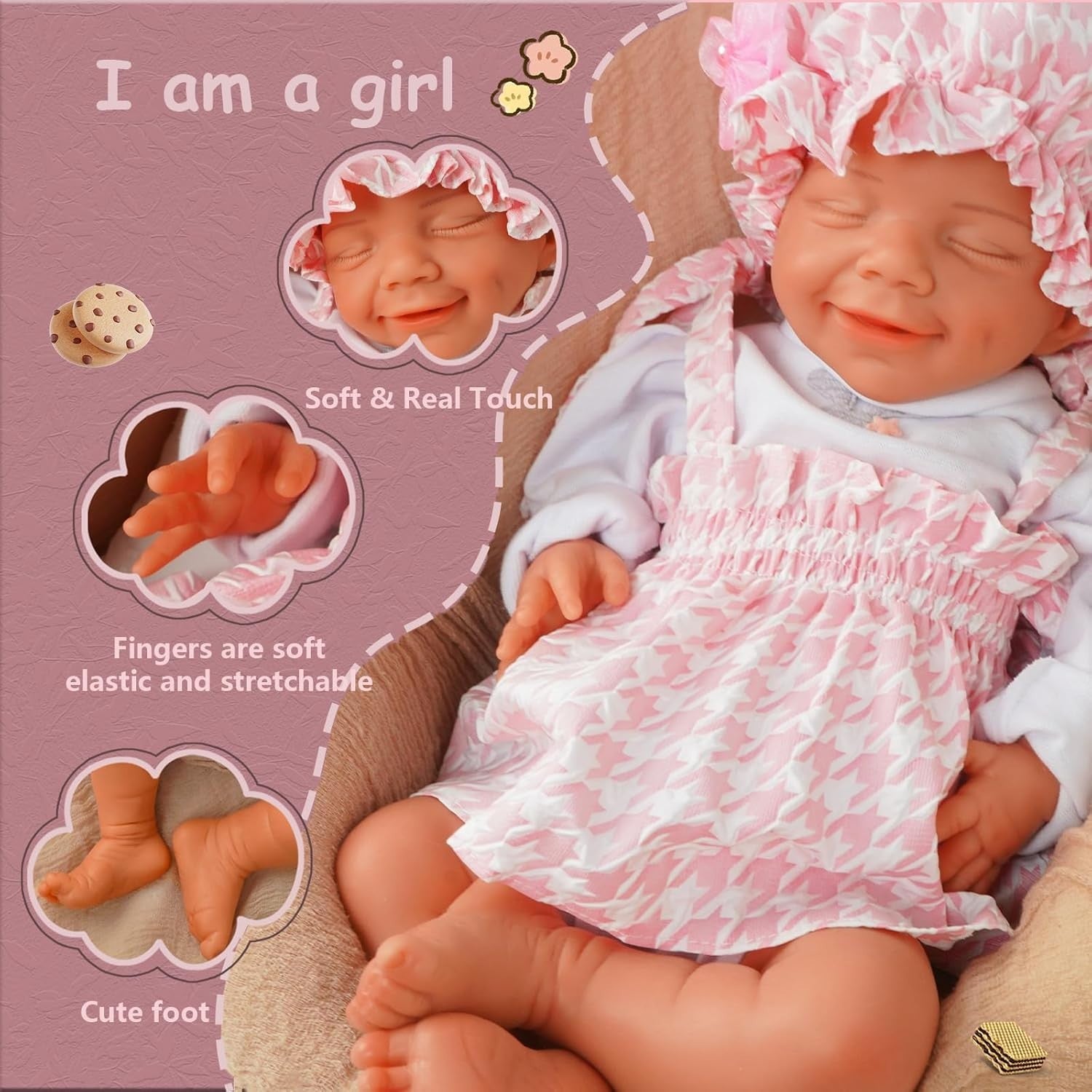 18” Full Silicone Reborn Baby Doll Realistic Sleeping Newborn