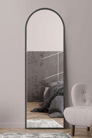 Modern Arched Black Wall Mirror 180x60cm Full Length Stylish Decor