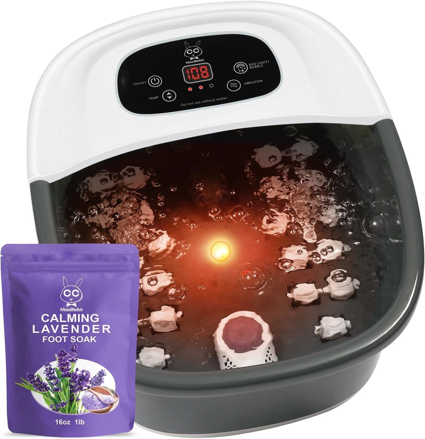 Foot Spa Massager with Heat, Bubbles, Jets & Vibrating Massage