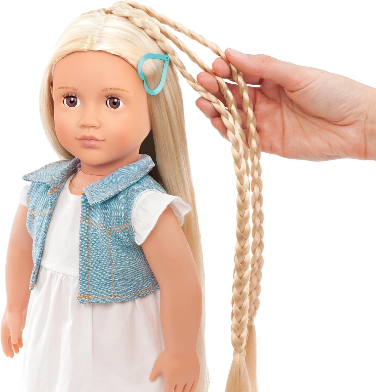 18in Hair Play Doll Blonde Long Hair Styling Accessories Gift for Kids