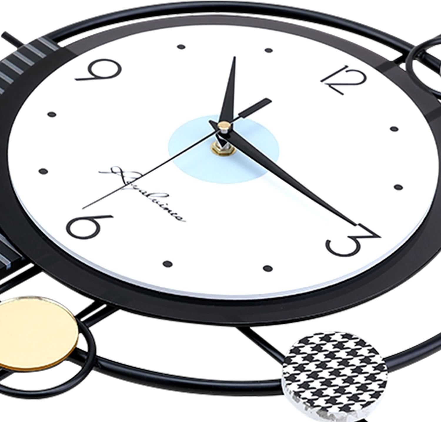 Modern Silent Wall Clock Large Luxury Decorative Non-Ticking Metal Clock 38×58cm