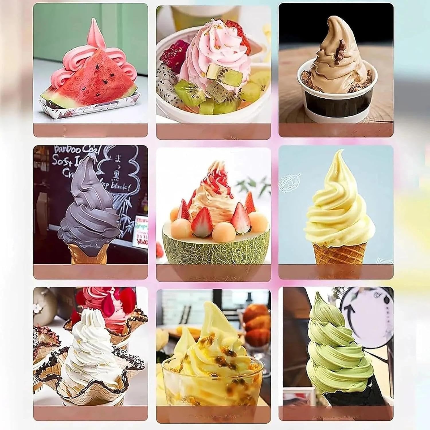 Automatic Soft Serve Ice Cream Maker Mini Dessert Machine Home Countertop