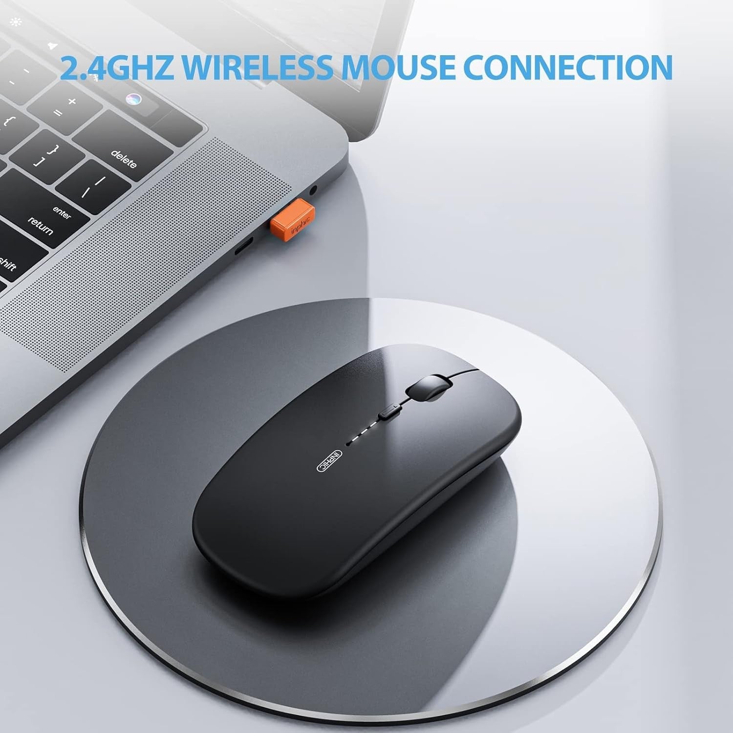 Slim Rechargeable Wireless Mouse Silent Click 2.4G USB Portable Laptop PC