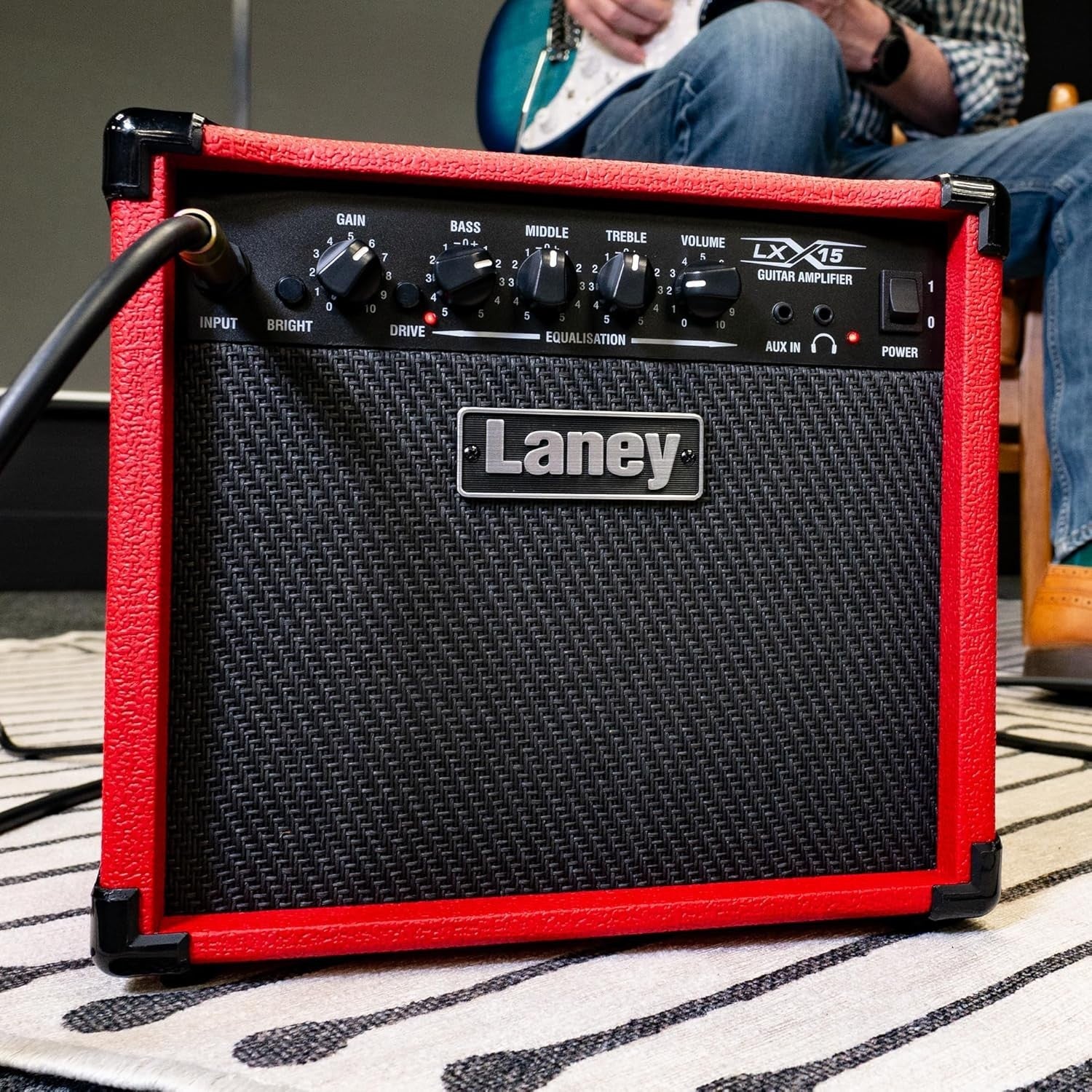 LX15 15W Electric Guitar Amp Portable Twin 5" Speakers Headphone AUX