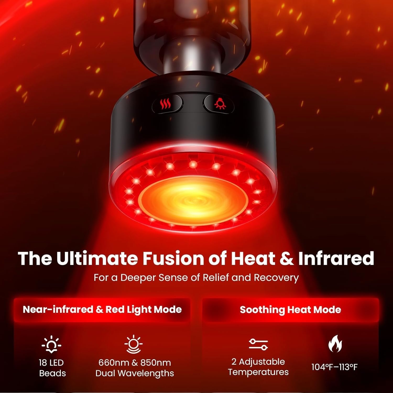 Professional Deep Tissue Massage Gun Infrared Heat 16mm Amplitude OLED
