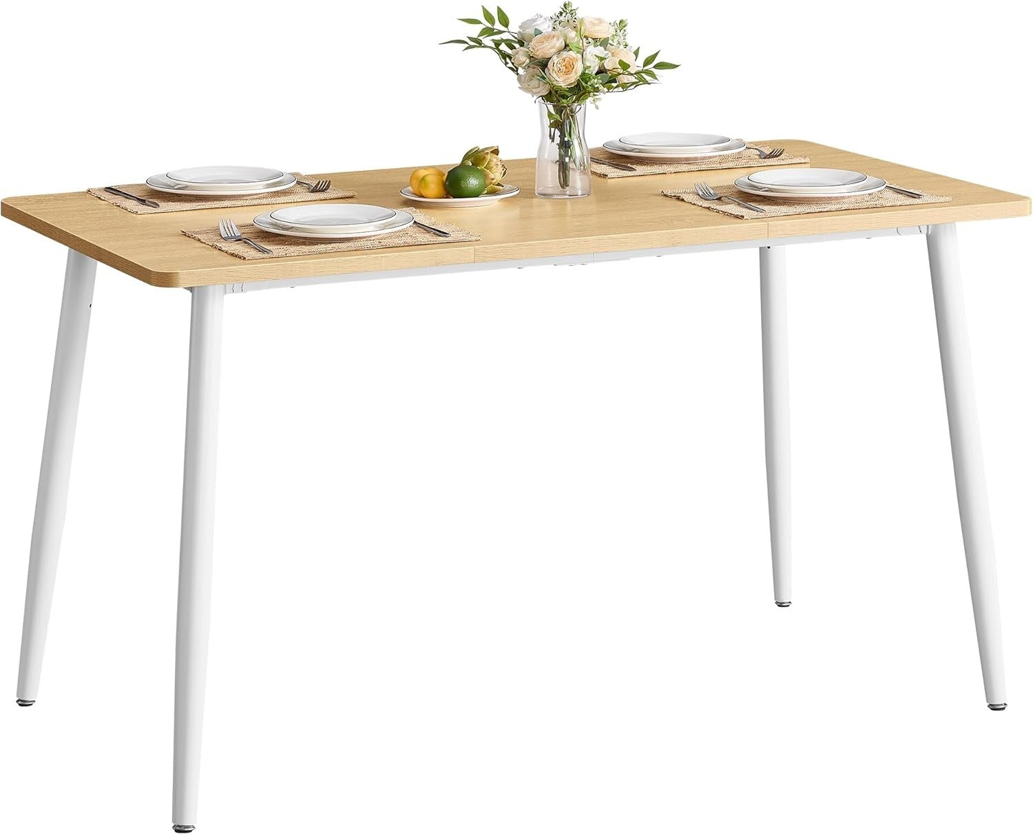 Modern Oak Dining Table 4-6 Seater 140cm Heat-Resistant Quick Assembly