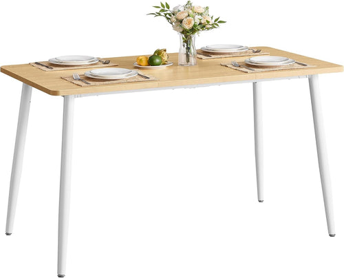 Modern Oak Dining Table 4-6 Seater 140cm Heat-Resistant Quick Assembly