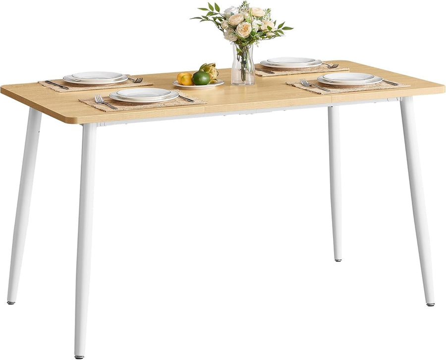 Modern Oak Dining Table 4-6 Seater 140cm Heat-Resistant Quick Assembly