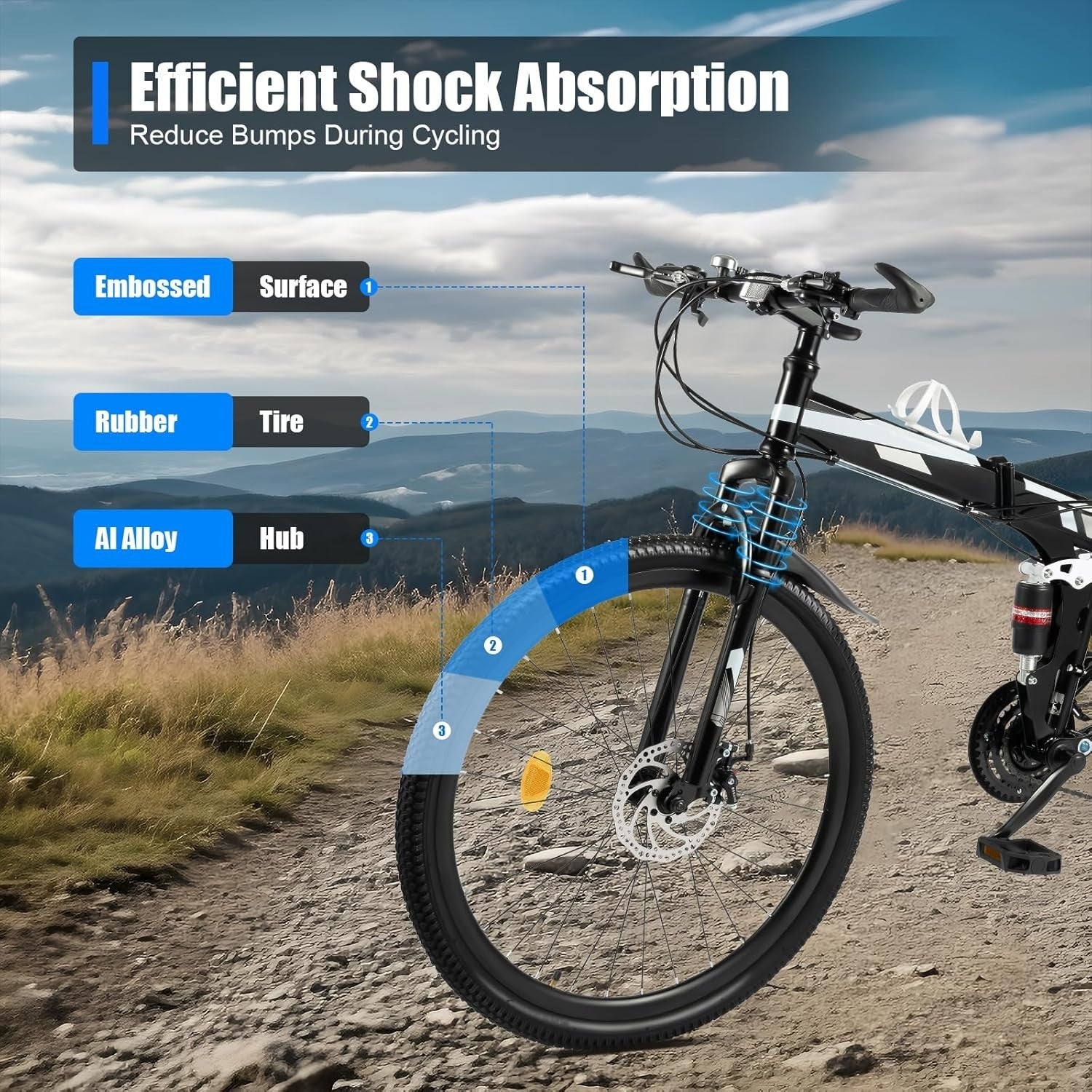 Mountain Bike 26” 21-Speed Disc Brake Adjustable Height High-Carbon Steel