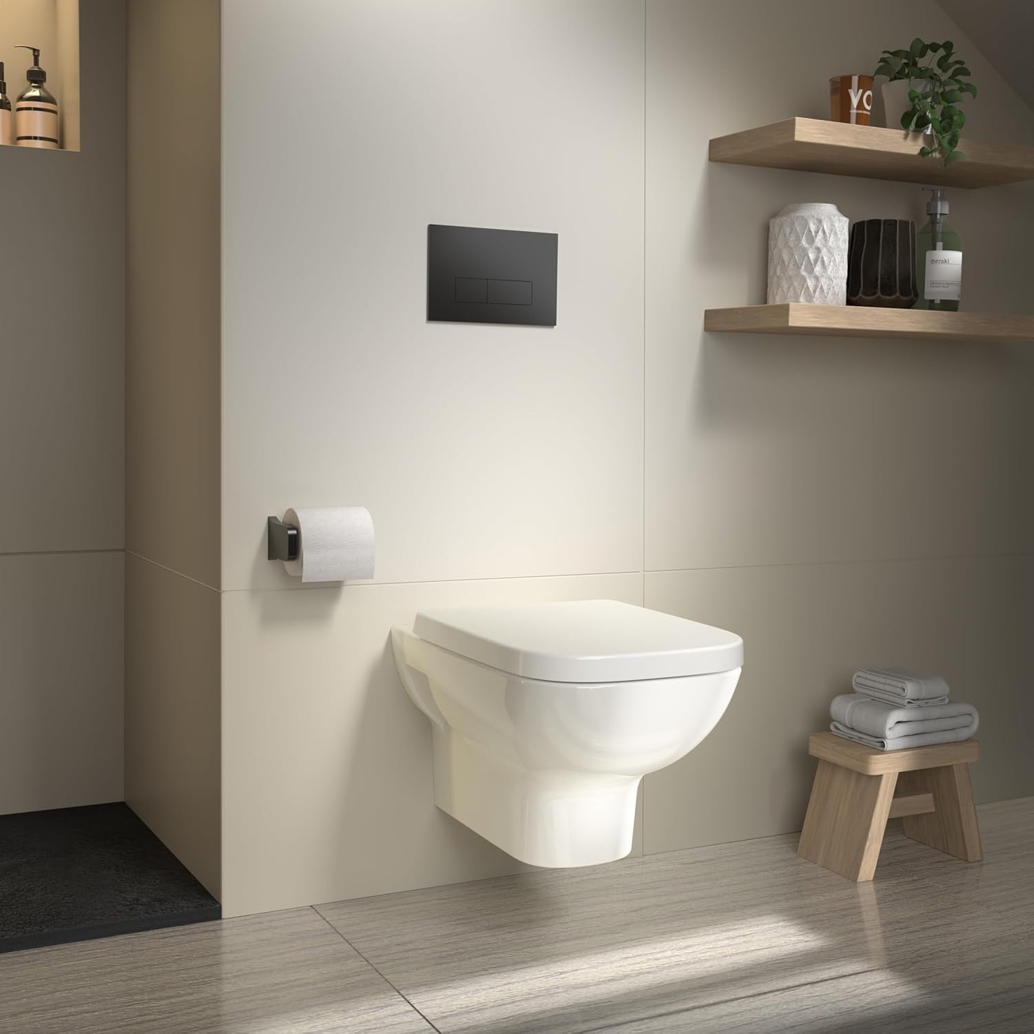 Square WC Toilet Seat White Wrapover Soft Close Quick Release Duroplast
