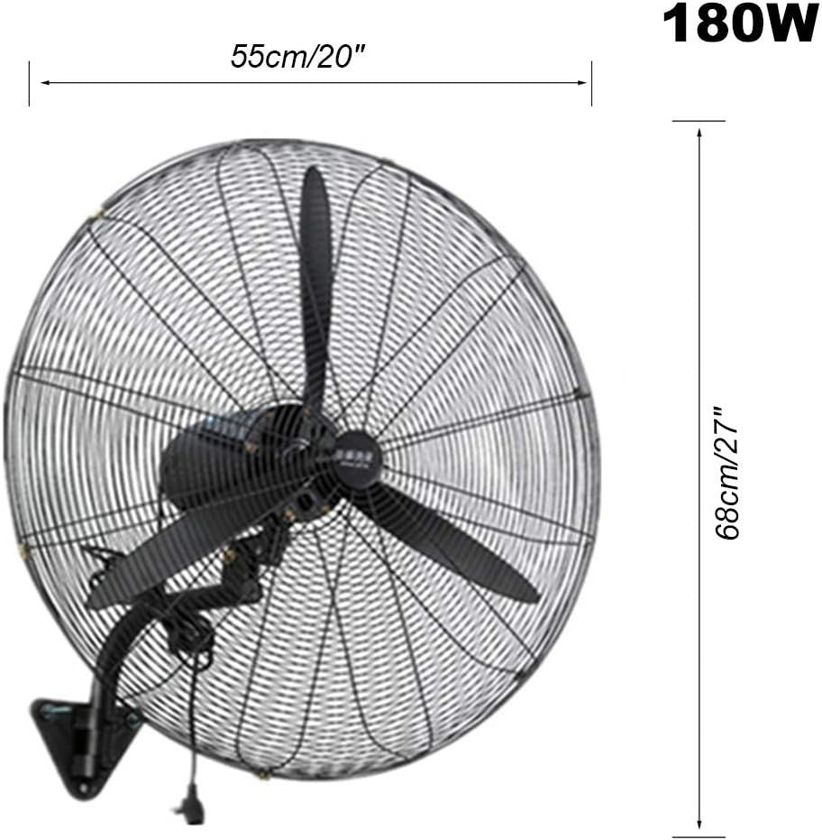 30" Industrial Wall Fan 3-Speed 230W Metal Oscillating Heavy Duty Cooling Copper