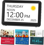 Large Dementia Calendar Clock Day Date Time Auto Dim Reminders Display