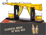 AK47 Whiskey Decanter Set with Stand & 2 Glasses – 1000ml Novelty Liquor Dispens