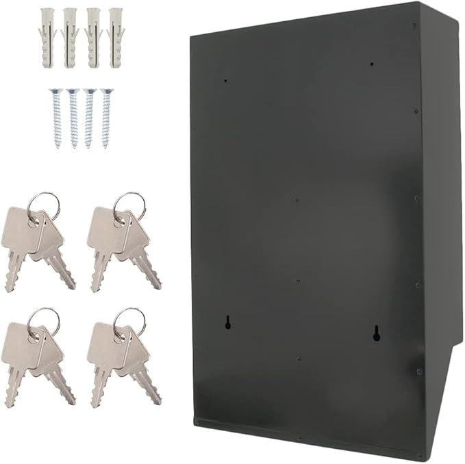 Wall Mounted Lockable Mailbox System 4 Units Steel Secure Post Box C4 Size