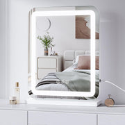 LED Vanity Mirror 50x40cm Wall/Tabletop Light Dimmable Touch 5X Magnifier