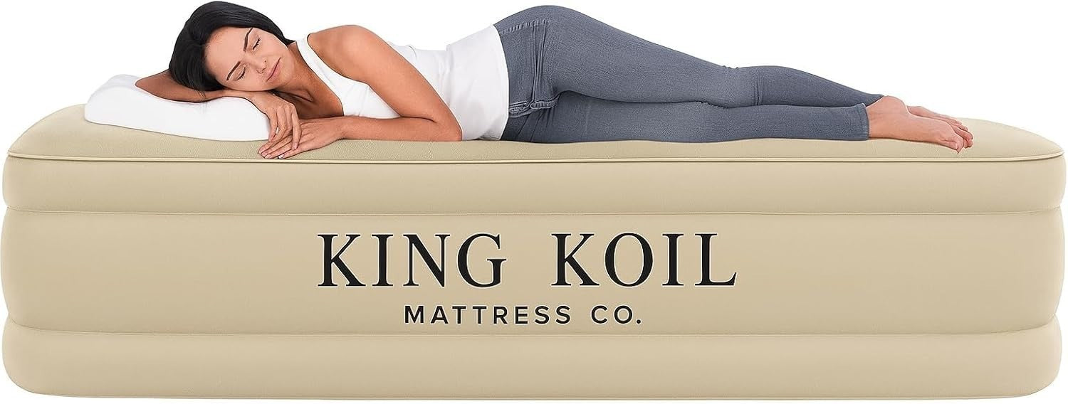 Luxury Queen Air Mattress Inflatable Bed Built-in Pump Adjustable Comfort