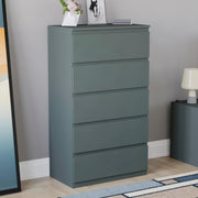 5 Drawer Modern Wooden Chest Storage Unit - Bedroom Organizer, Easy Assembly